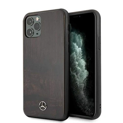 Abbildung von Mercedes Benz Hülle aus der Wood Line Rosewood Serie für iPhone 11 Pro, braun