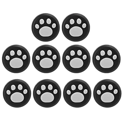 Abbildung von 10 Stück Silikon Daumengriff Stick Rocker Cap Ersatz Niedliche Cat Claw Design Daumengriffe Analoge Cover Joystick Kappe für Schalter Switch Lite(Weiße Pfote auf Schwarz)