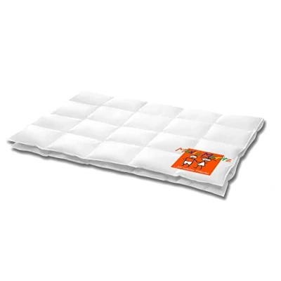 Abbildung von HANSKRUCHEN® Maxi und Moritz Daunen Kinderbettdecke 135x100 cm Sommer / Übergang Made in Germany Baby Bettdecke aus 100% Baumwolle 90% 10% Federn Allergiker geeignet