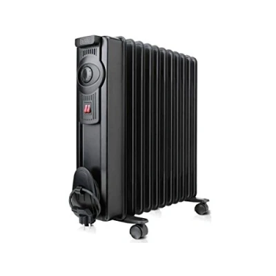 Abbildung von BLACK+DECKER BXRA2000E Heizkörper, regelbarer Thermostat, 2 Heizstufen, 2000 W, 240 V, 11 Elemente à 140 mm, schwarz
