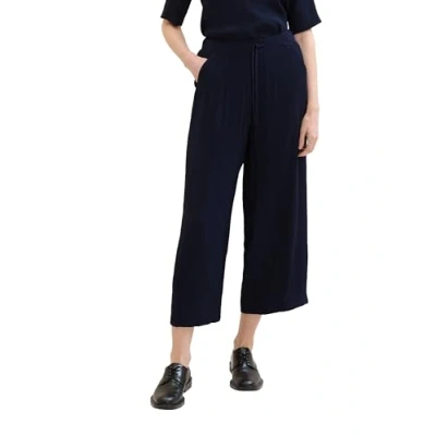 Abbildung von TOM Tailor Cropped Culotte Stoffhose, Damen, Größe: 34x28, Sky captain blue