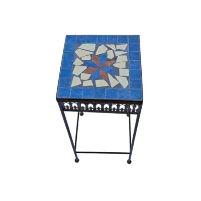 Abbildung von PrimoLiving Metall Blumenhocker/Beistelltisch Mosaik eckig schwarz Gr. M (P 911)