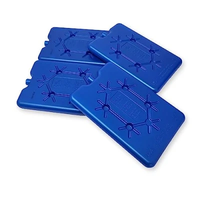 Abbildung von ToCi 4er Set Kühlakku mit je 200 ml 4 Blaue Kühlelemente flach Kühlakkus für Kühltasche oder Kühlbox dünn, extra Kühlpads Kühlpack Kühltragetasche