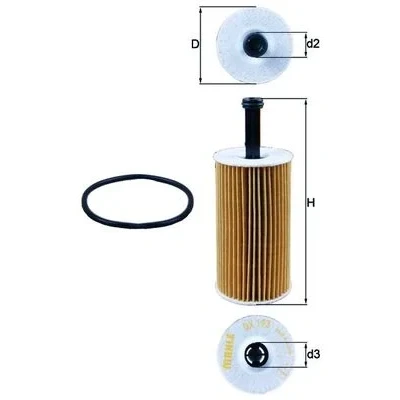 Abbildung von MAHLE OX 193D Ölfilter Filtereinsatz u.a. passend für CITROEN BERLINGO / FIRST