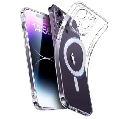 Abbildung von ESR für iPhone 14 Pro Max Hülle, klares Silikon Case mit MagSafe, stoßfeste dünne Abdeckung, vergilbungsbeständige transparente TPU Handyhülle, Zero Serie, Klar