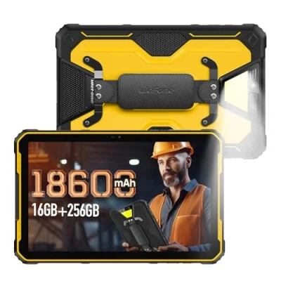 Abbildung von Ulefone Armor Pad 2 Outdoor Tablet mit 18600mAh Akku, 11 Zoll FHD+, Android 13 Rugged IP68, 16GB+256GB/SD 2TB Tablet, 48MP+16MP Kamera, 750 Lumen LED, Wasserdicht und Stoßfest, Dual SIM/4G LTE