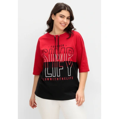 Abbildung von Sheego Tshirt print, Damen, Größe: 48, Rot gemustert