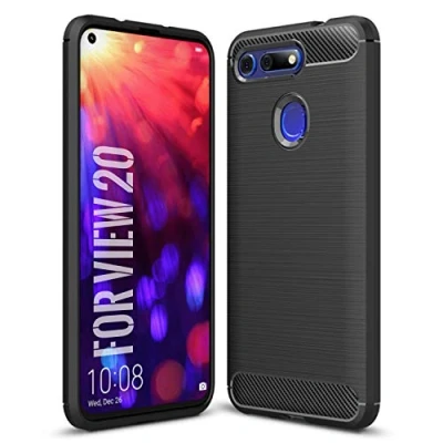 Abbildung von SCL Hülle für Honor View 20 Hülle/View20 Handyhülle Exquisite Serie Carbon Design Schutzhülle mit Anti Kratzer und Stoß Absorbtion Technologie Case Schwarz
