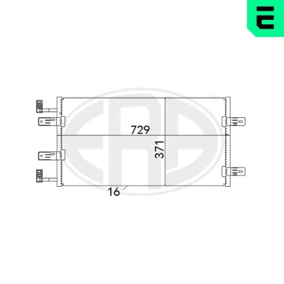 Abbildung von ERA 667137 Klimakondensator ohne Trockner RENAULT: TRAFIC 2 Kasten, Bus, Pritsche/Fahrgestell, OPEL: Vivaro A Kastenwagen