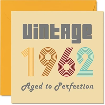 Abbildung von Geburtstagskarten zum 62. Geburtstag für Männer und Frauen Vintage 1962 Aged To Perfection 62 Lustig Sie Ihn 145 mm x Glückwunschkarten
