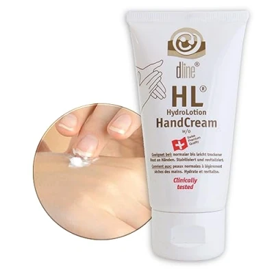 Abbildung von dline HL HandCream Handcreme vom Pflegeprofi für trockene Hände 50 ml Tube reichhaltige Hand Cream ohne Fettfilm mit Aloe Vera Glycerin Urea Hyaluron Mandelöl Frauen Männer