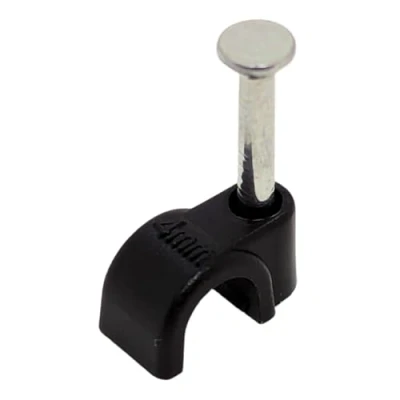 Abbildung von Lumonic 100x Nagelschelle 4mm für Kabel schwarz Kabelschelle mit 14mm Nagel z.B. zur Befestigung an der Wand Kabelklemmen verschiedene Größen 4 14