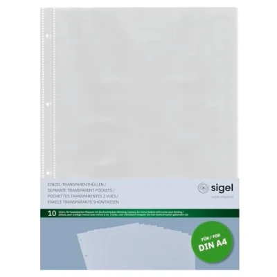 Abbildung von SIGEL SM190 Einzel Transparenthüllen für A4 Speisekarten Mappen mit Buchschrauben Bindung von SIGEL, 10 Stück, strapazierfähig und leicht abwischbar