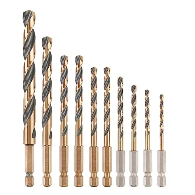 Abbildung von Dewalt 10 teiliges Black &amp; Gold HSS G Metallbohrer Sortiment DT20620 (mit Sechskantaufnahme Oxide Finish, schlagfest, für den Einsatz auf Schlag Bohrschraubern, in kleinem Toughcase)