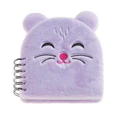 Abbildung von Back2Fun Plüsch Notizbuch, Einband aus Polyester mit Plüschtier, Spiralbindung, gestickte Details, 80 Blatt, g/m², 160 x mm, Hamster Design