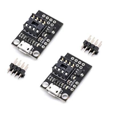 Abbildung von Oiyagai 2 Stück Steckbare Entwicklungsplatine für ATtiny13A/ATtiny25/ATtiny45/ATtiny85 Programmierung Editor Micro USB Stromanschluss