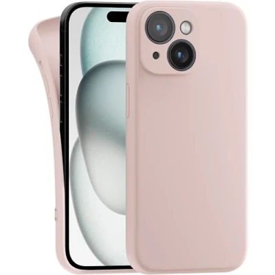 Abbildung von MyGadget Hülle Kompatibel mit iPhone 15 Plus robuste Silikon Schutzhülle TPU Case Slim Silikonhülle Back Cover Kratzfest Handyhülle Matt Rosa