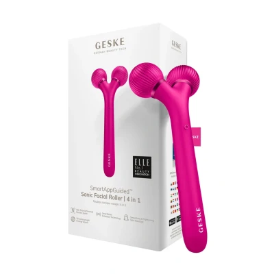 Abbildung von Geske SMARTAPPGUIDED Sonic Facial Roller 4 IN 1 Gesichtspflege Zubehör, Größe: One Size, Magenta
