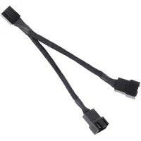 Abbildung von SilverStone 40102 SST CPF01 10 cm PWM Lüfter Splitter Kabel für 2 Lüfter, schwarz gesleevt