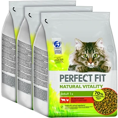 Abbildung von PERFECT FIT™ Katze Beutel Natural Vitality Adult 1+ mit Rind und Huhn 3 x 2,4kg
