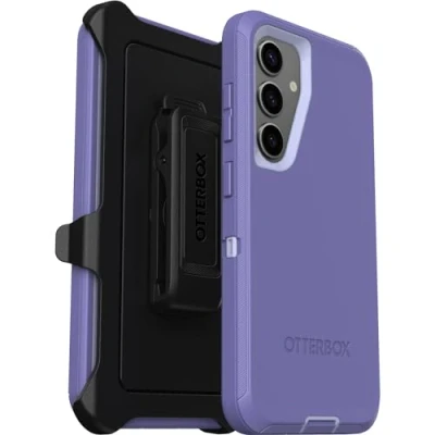 Abbildung von OtterBox Schutzhülle für Samsung Galaxy S24 Defender Series MOUNATIN Majesty (lila), robust und langlebig, mit Portschutz, inklusive Holster Clip Ständer