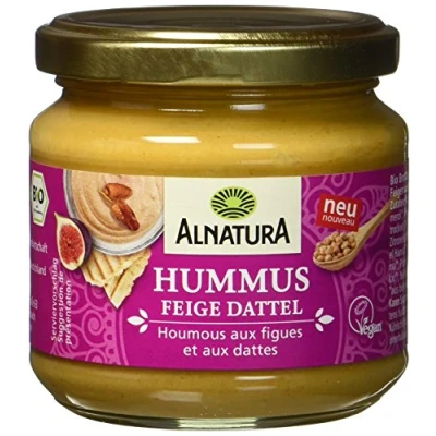Abbildung von Alnatura Bio Aufstrich Hummus Feige Dattel, vegan, 180 g, Mittel