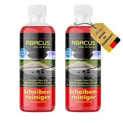 Abbildung von ABACUS® Reiniger Scheibenwaschanlagen, Scheibenreiniger Konzentrat Sommer, Scheibenwaschanlagen Konzentrat, Scheibenwischanlage Reiniger, 2X 300 ml