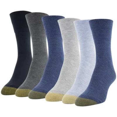 Abbildung von Gold Toe Damen Ultra Soft Mid Crew, 6 Pairs Socken, Denim Sortiert, Medium (6er Pack)