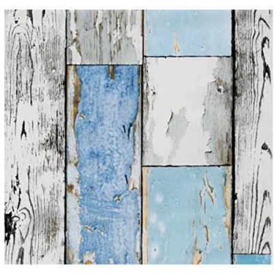 Abbildung von AS4HOME Möbelfolie Holzdekor Holz Scrapwood blau 45 cm x