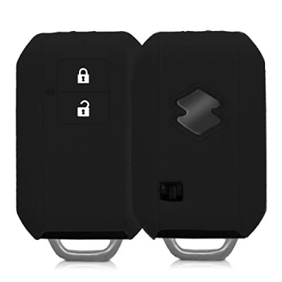 Abbildung von kwmobile Autoschlüssel Silikon Hülle kompatibel mit Suzuki 2 Tasten Keyless Go Schlüsselhülle in Schwarz