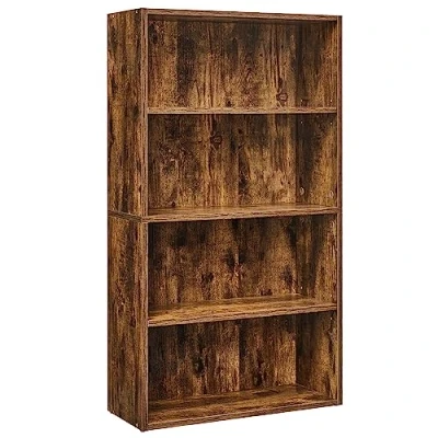 Abbildung von VASAGLE Bücherregal 4 Ebenen, Standregal, Aufbewahrungsregal, verstellbare Einlegeböden, für Wohnzimmer, Homeoffice, Schlafzimmer, vintagebraun LBC164X01