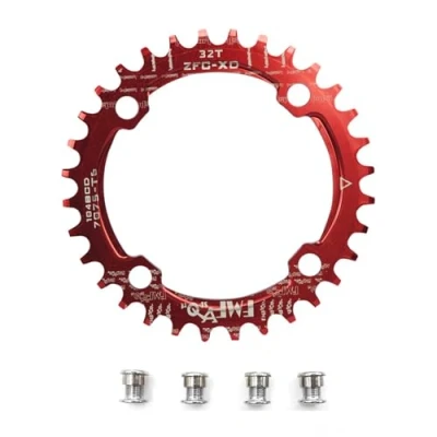 Abbildung von UPANBIKE Bike Schmal Breit Kettenblatt 104 BCD Runde Form Single Kettenblätter 36T(Rot)