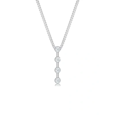 Abbildung von Elli DIAMONDS Halskette Damen Basic Stab Geo Kreis mit Diamant (0.06 ct.) in 925 Sterling Silber