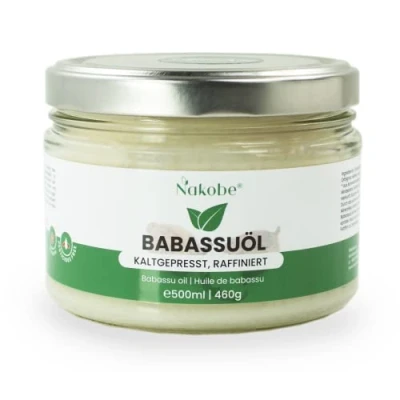 Abbildung von Nakobe Babassuöl raffiniert, 100% Rein, Basisöl (500ml)