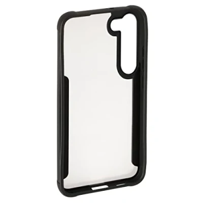 Abbildung von Hama Handyhülle für Samsung Galaxy S23 „Metallic Frame“ (durchsichtige Hülle, Flexible Schutzhülle, Handyschutz mit stoßfestem Rahmen) transparent