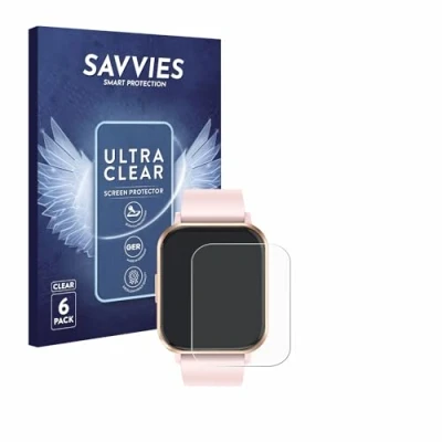 Abbildung von Savvies 6 Stück Schutzfolie für walkbee Smartwatch 1.83&quot; Displayschutz Folie Ultra Transparent