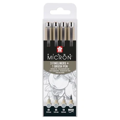 Abbildung von Sakura Pigma micron fineliner set Light cool gray 4pcs
