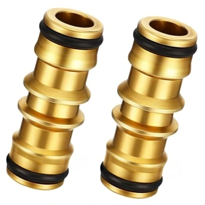 Abbildung von Schlauchadapter Wasserhahn Adapter Schlauchkupplung Schnellkupplung Gartenschlauch Anschluss (Messing Doppelstecker Schlauchverbinder)