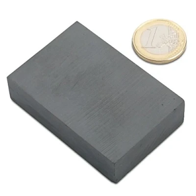 Abbildung von Quadermagnet 60,0 x 40,0 15,0 mm Y35 Ferrit hält 6 kg,Blockmagnet, Magnetblock, Bastelmagnet
