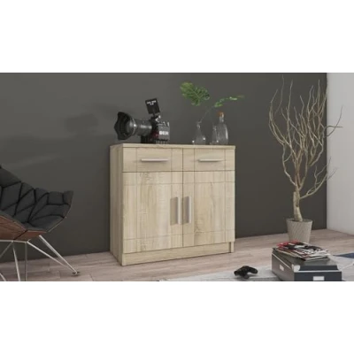 Abbildung von Kuechen preisbombe Kommode Sideboard Paris 2F 2S Wohnwand Wohnzimmer Anbauwand Sonoma Eiche