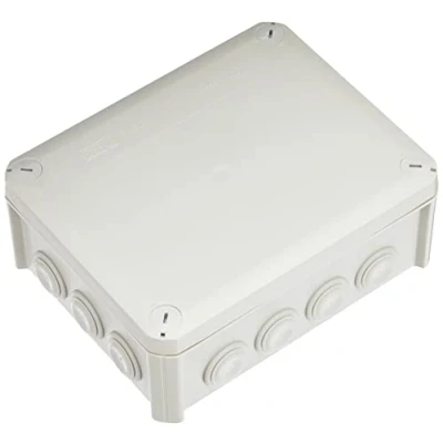 Abbildung von OBO BETTERMANN Kabelabzweigkasten T 160, IP66, 190 x 150 77 mm, Lichtgrau (RAL 7035)