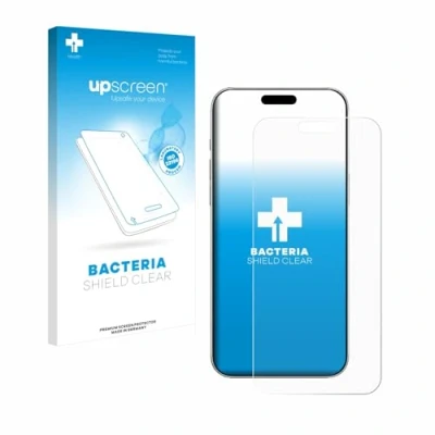 Abbildung von upscreen Antibakterielle Schutzfolie für Apple iPhone 16 Pro Klare Displayschutz Folie