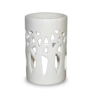 Abbildung von Duftbrenner Brenner Fondant Duftwachs Diffusor Öl und Duft Kerzenhalter Windlicht Aromatherapie Keramik mit Lichtprojektion H 11 cm Forêt Blanc Zen&#039;Arôme