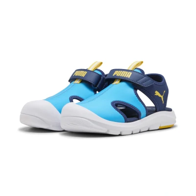Abbildung von Puma FUN Racer Trekkingsandale für Kinder, Größe: 29, Speed blue/pelé yellow Schuhe