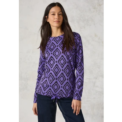 Abbildung von Cecil Bedrucktes Langarmshirt, Damen, Größe: Large, Lila