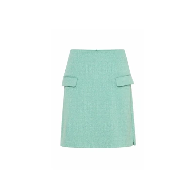 Abbildung von ICHI Ihkate Jacquard Alinienrock, Damen, Größe: XXL, Beryl green almond herringbone