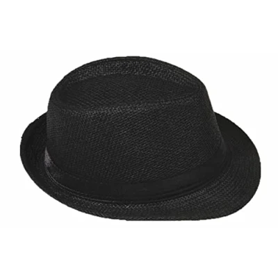 Abbildung von Strohhut Panama Fedora Trilby Gangster Hut Sonnenhut mit Stoffband Farbe: Schwarz (Strohhut) Gr: 56