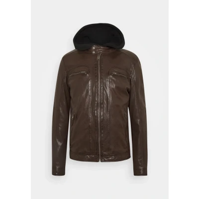 Abbildung von Oakwood Drink Lederjacke, Herren, Größe: Small, Chocolate