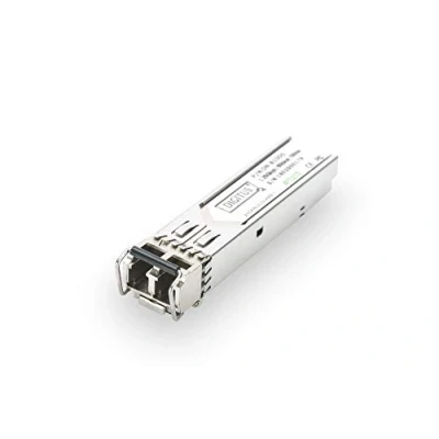 Abbildung von DIGITUS Universal Gigabit SFP Modul 1,25 Gbit/s industrielle Version Mini GBIC für Singlemode Glasfaser LC Duplex 1310 nm Wellenlänge 20 km Reichweite Plug &amp; Play