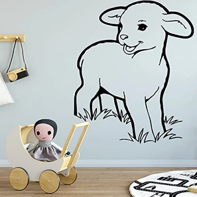 Abbildung von Wandtattoo Schaf Lamm Kinderzimmer Süß Bild Motiv Farbe: Braun